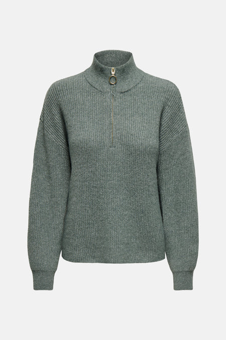 ONLTOKYO SOLID L/S ZIP PULLOVER KNT NOOS