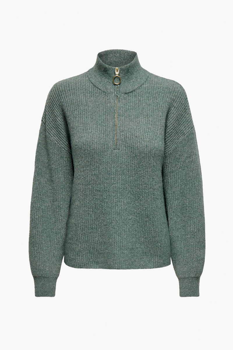ONLTOKYO SOLID L/S ZIP PULLOVER KNT NOOS
