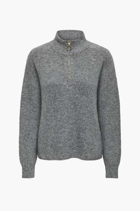 ONLTOKYO SOLID L/S ZIP PULLOVER KNT NOOS