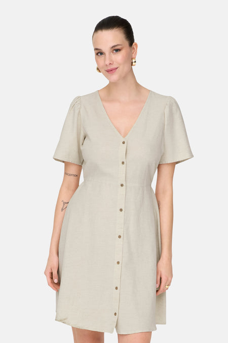 Robe à manches courtes - écru
