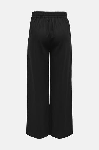 Pantalon noir de JDY, avec une taille élastique et des jambes larges.