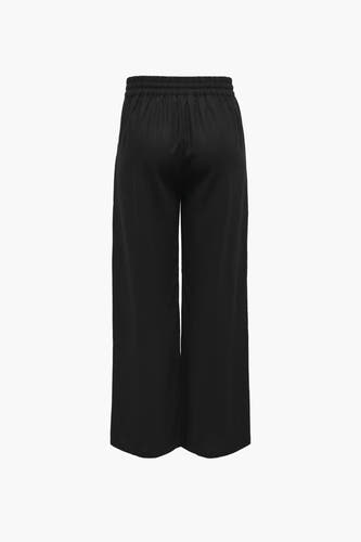 Pantalon noir de JDY, avec une taille élastique et des jambes larges.