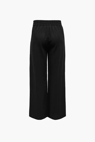 Pantalon noir de JDY, avec une taille élastique et des jambes larges.