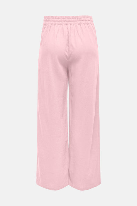 Roze broek van JDY, met elastische tailleband en een losse, wijde pasvorm.