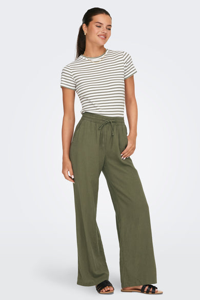 Pantalon JDY, avec des jambes larges et une ceinture élastiquée.