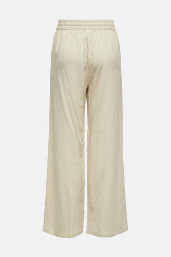 Pantalon beige de JDY, avec jambes larges et taille élastique, vue de dos.