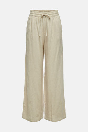 Pantalon beige de JDY avec des jambes larges et une ceinture élastiquée.