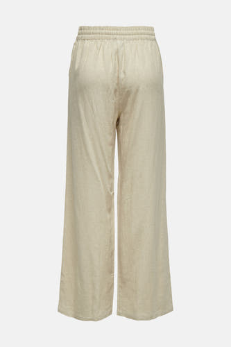Pantalon beige de JDY, avec une ceinture élastique, vu de derrière.