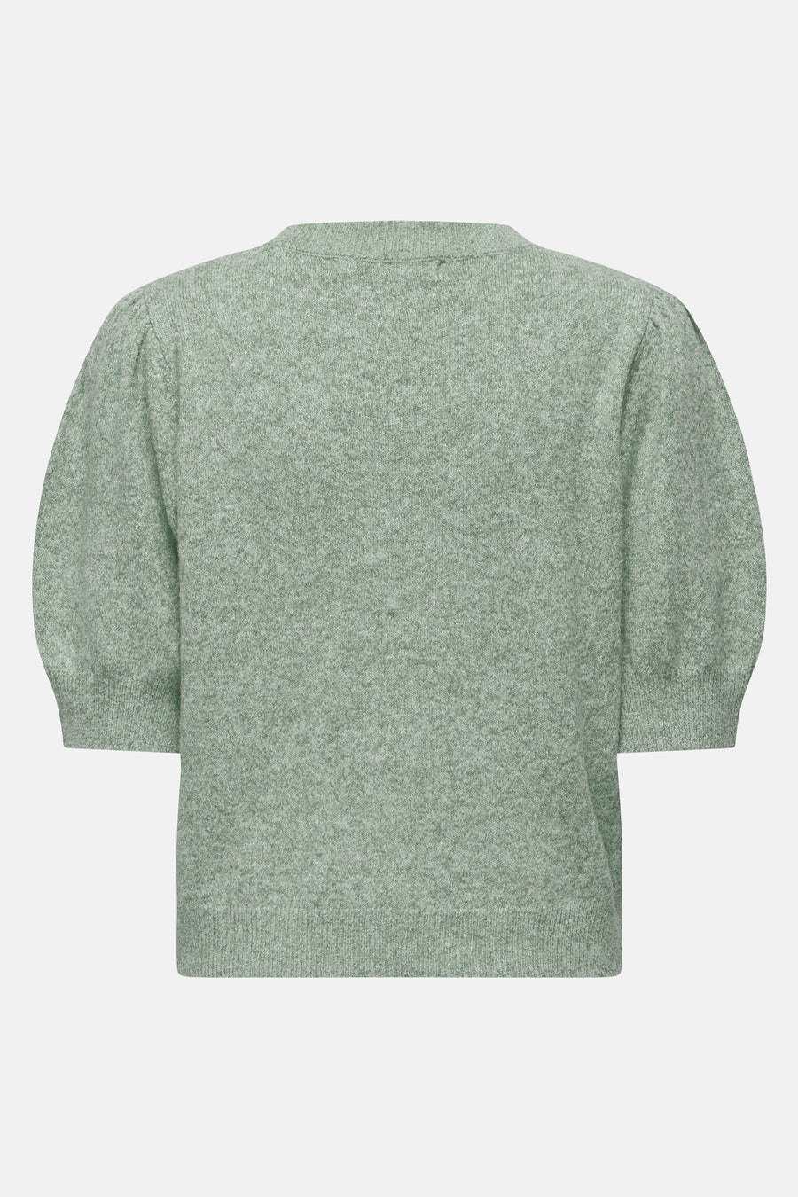 Pull vert avec col rond de ONLY, à manches courtes et effet bouffant.