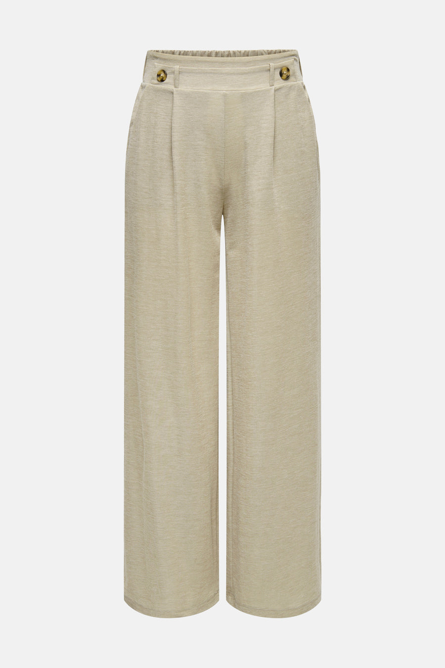 Pantalon beige de JDY, avec jambes larges et boutons décoratifs.