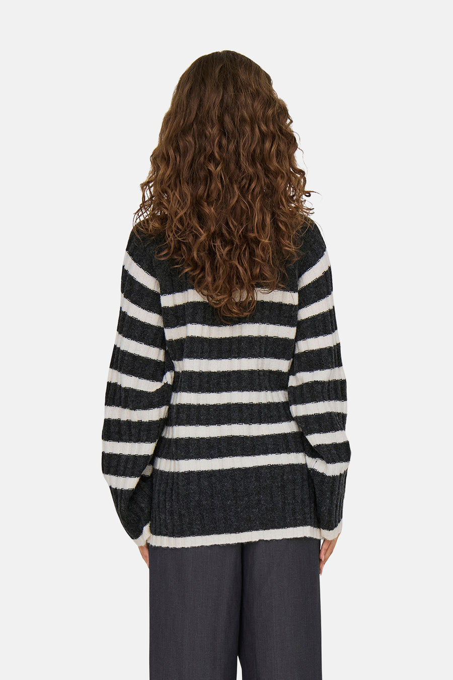 Pull met ronde hals - grijs - JDY