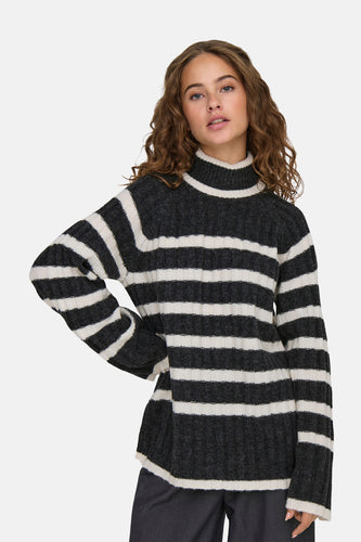 Pull met ronde hals - grijs - JDY