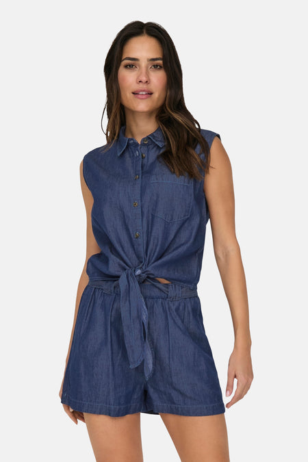 Blouse (zonder mouwen) Mid blue denim - JDY