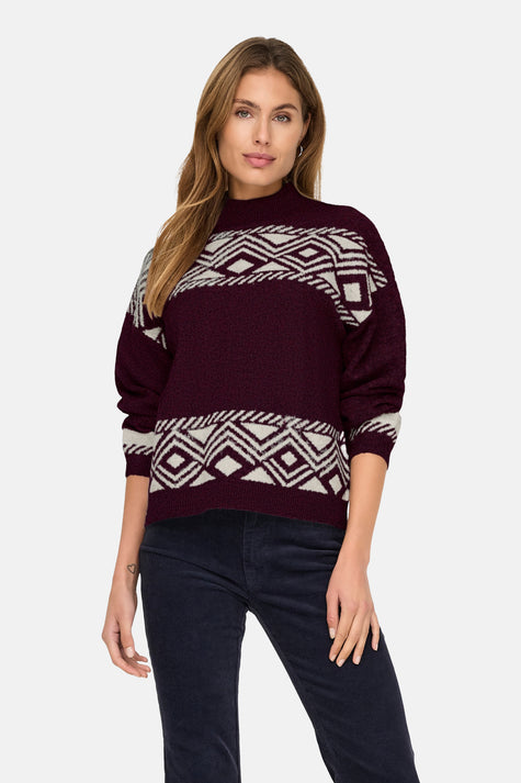 Pull met rolkraag - Bordeaux