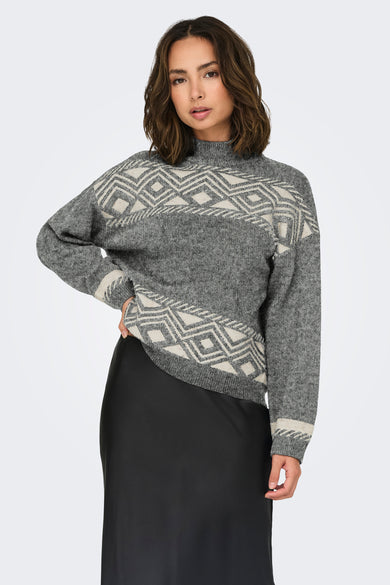 Pull met rolkraag - grijs