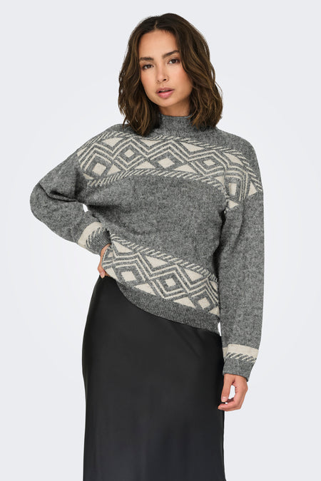 Pull met rolkraag - grijs