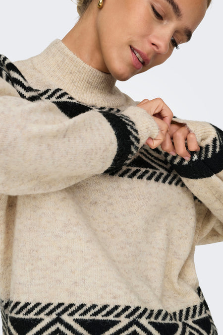 Pull met rolkraag - ecru