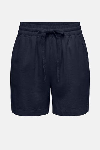 Donkerblauwe short van JDY met trekkoord en elastische tailleband.
