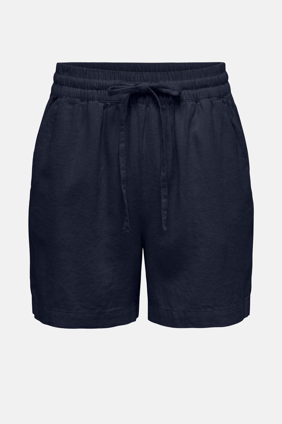 Donkerblauwe short van JDY met trekkoord en elastische tailleband.
