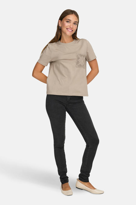 T-shirt met korte mouwen - beige