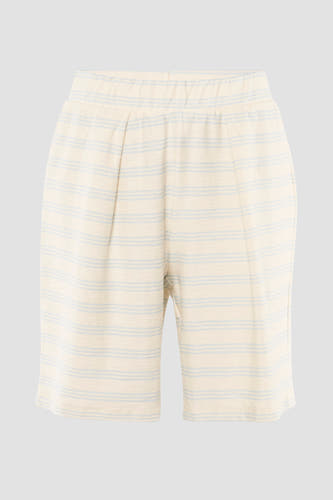 Witte short van JDY, met blauwe strepen en een elastische tailleband.