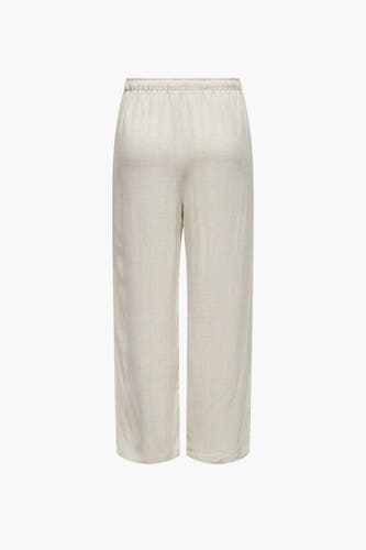 Pantalon écru de ONLY, avec une ceinture élastique et une légère texture.