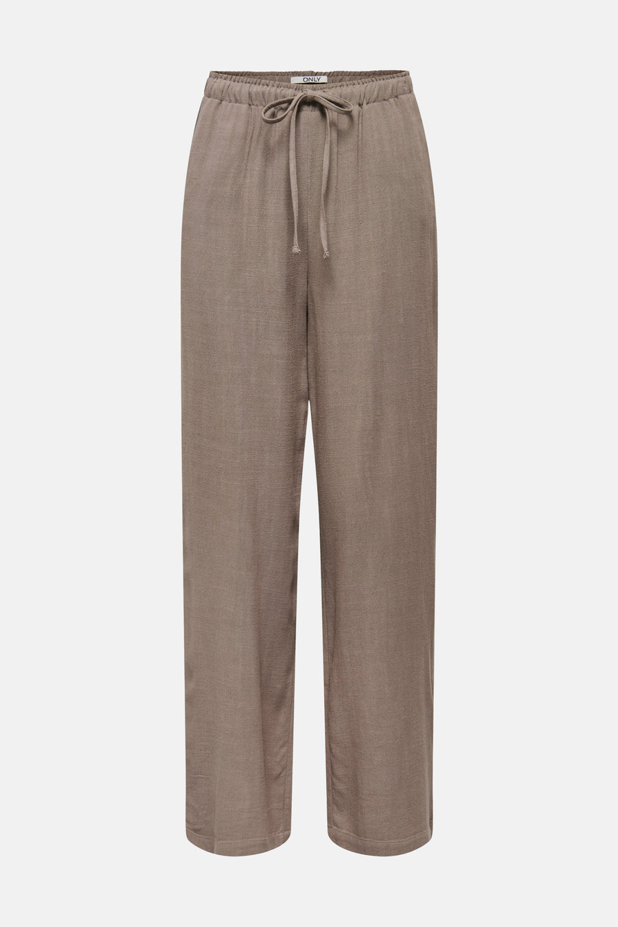 Pantalon marron ONLY, avec cordon de serrage et une texture subtile.