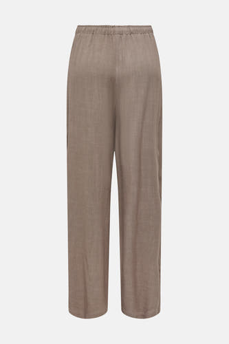Pantalon marron ONLY, avec taille élastique et une texture subtile.
