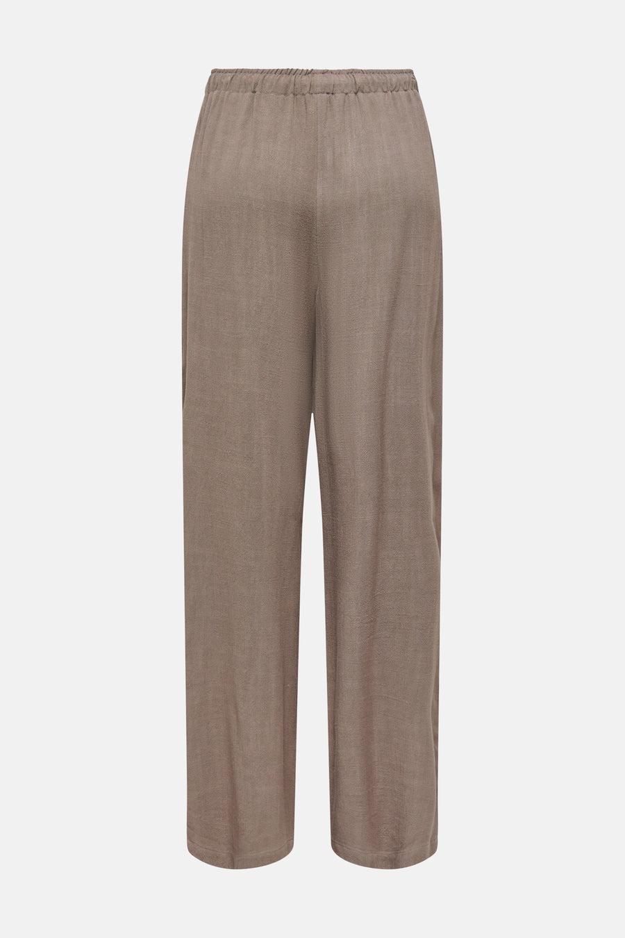 Pantalon marron ONLY, avec taille élastique et une texture subtile.