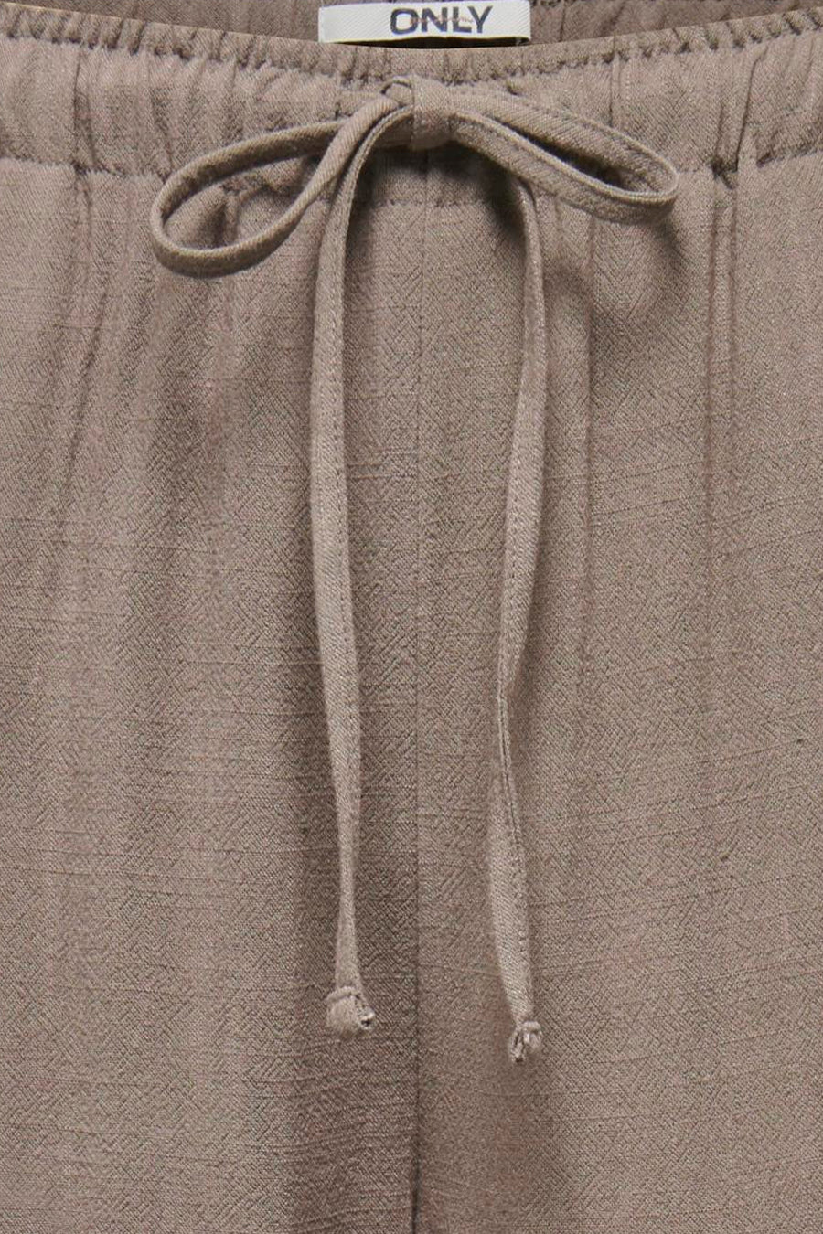 Pantalon marron ONLY avec cordon de serrage et texture.