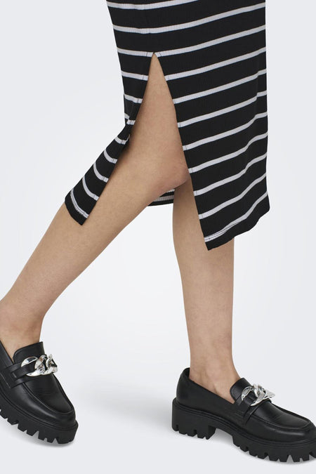 ONLBELFAST STRIPE S/L MIDIDRESS JRS NOOS