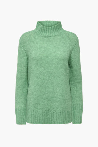 T-shirt vert de collet encolag ONLY ONLY ONLY avec texture texture trure et et manches longues.