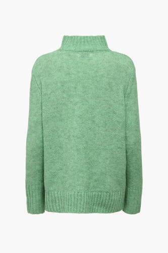 T-shirt vert de col enourée ONLY, avec une douce texture.