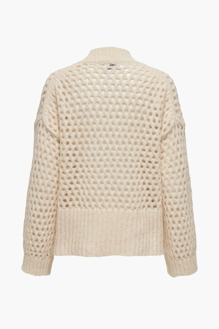 Pull met rolkraag - ecru