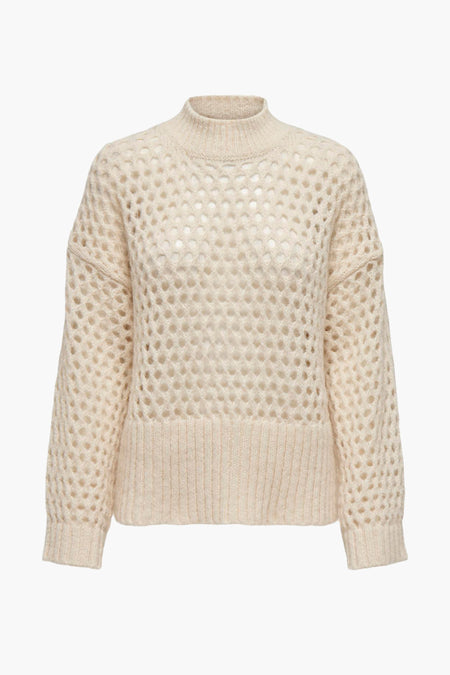 Pull met rolkraag - ecru