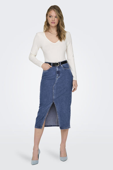 ONLSIRI FRONT SLIT SKIRT DNM GUA NOOS