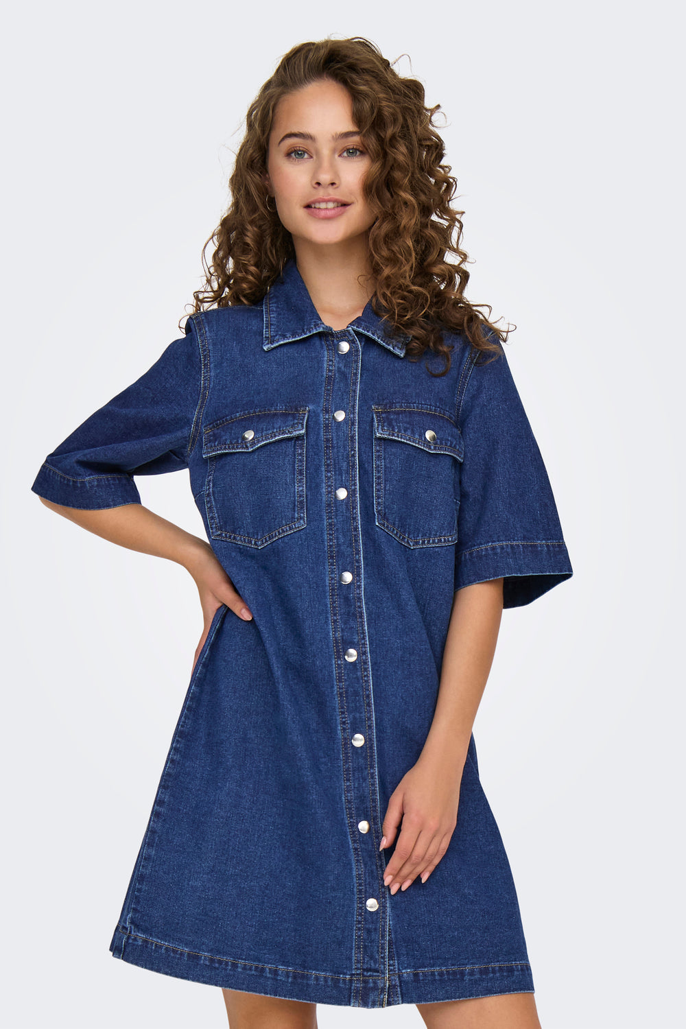 Kleedjes (korte mouwen) Dark blue denim - ONLY®