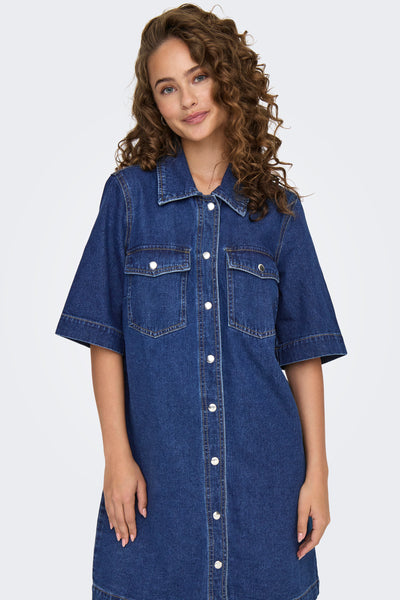 Kleedjes (korte mouwen) Dark blue denim - ONLY®