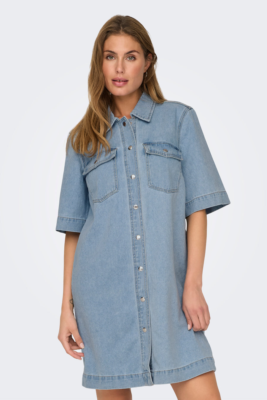 Kleedje met korte mouwen - light blue denim - ONLY®