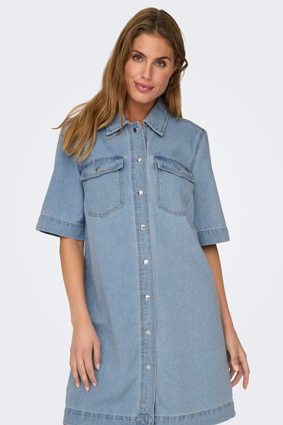 Kleedje met korte mouwen - light blue denim - ONLY®