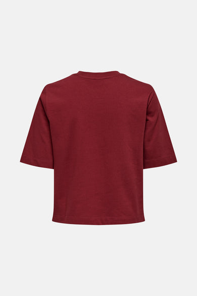 T-shirt Bordeaux à manches courtes de ONLY, design simple sur un fond blanc.