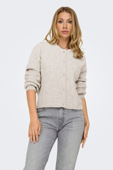 Ecru cardigan van JDY, met lange mouwen en knoopsluiting.