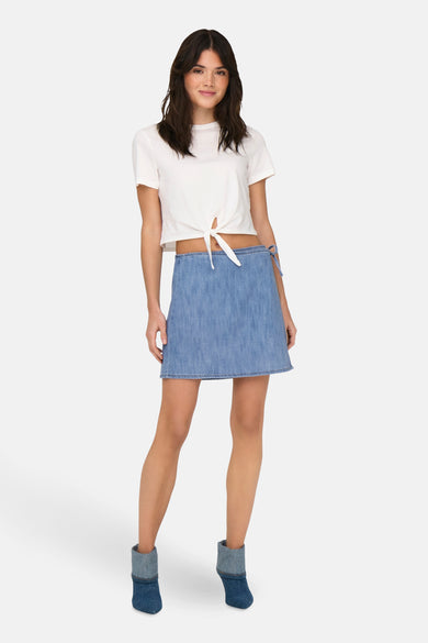 Korte rok - light blue denim