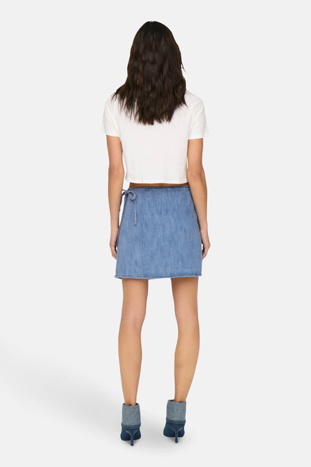 Korte rok - light blue denim