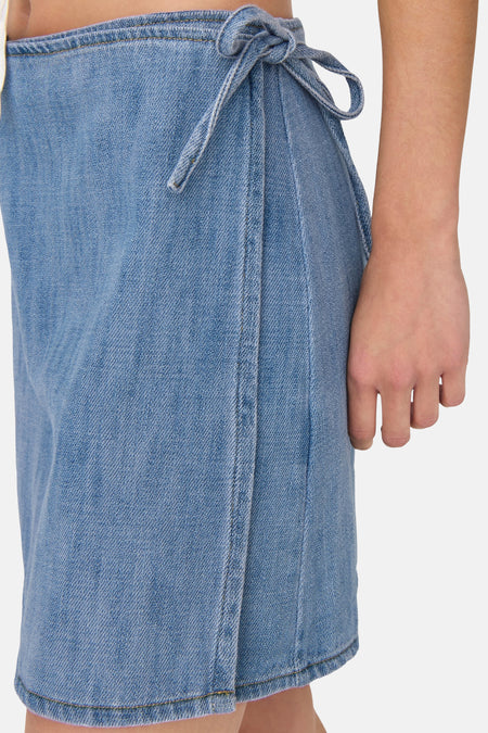Korte rok - light blue denim