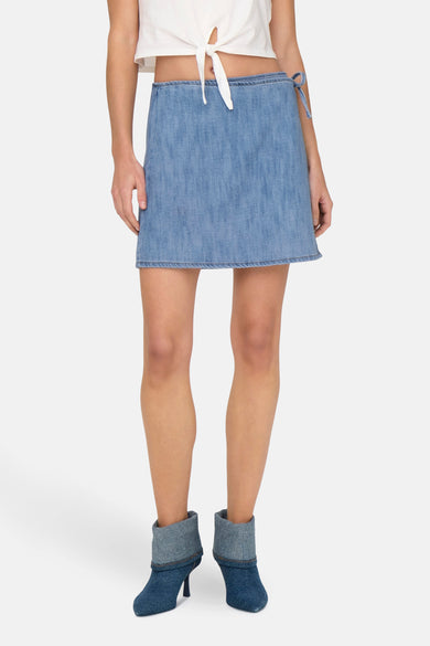 Korte rok - light blue denim