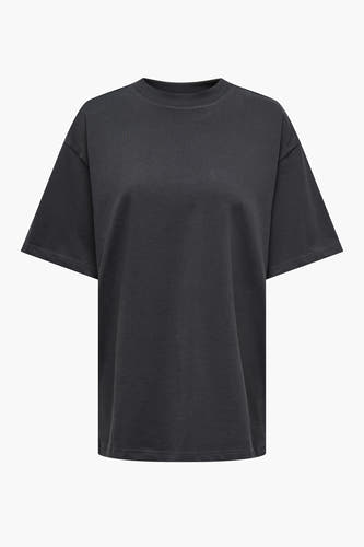 T-shirt gris à manches courtes de ONLY, couleur unie et modèle décontracté.