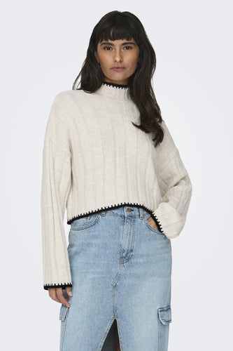 Pull met rolkraag - ecru - ONLY®