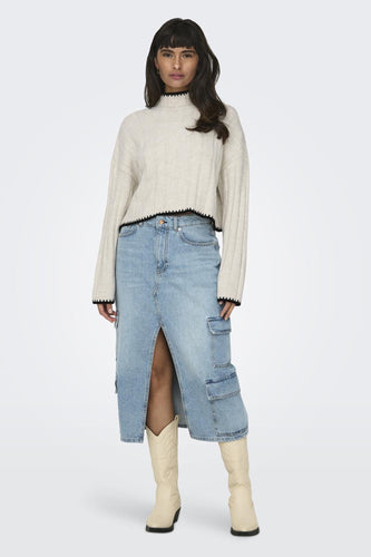 Pull met rolkraag - ecru