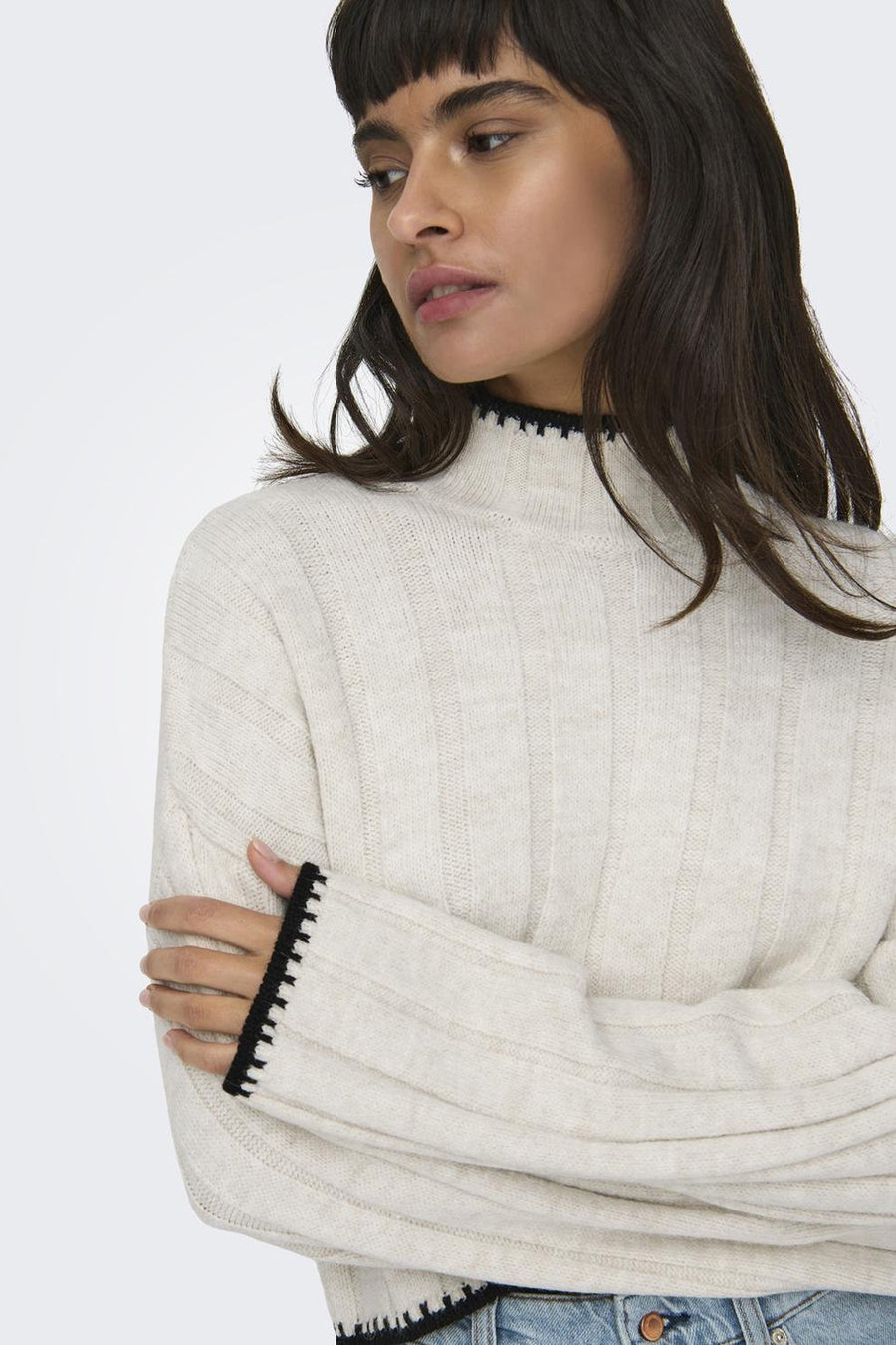 Pull met rolkraag - ecru - ONLY®